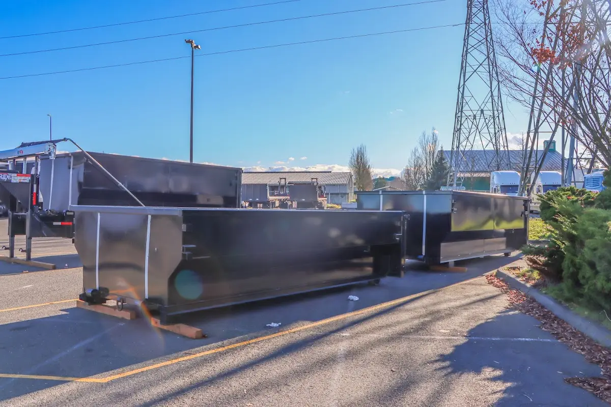 Roll-off dumpster ready for waste disposal at job site for Roll Off Dumpster Rental in Delanco